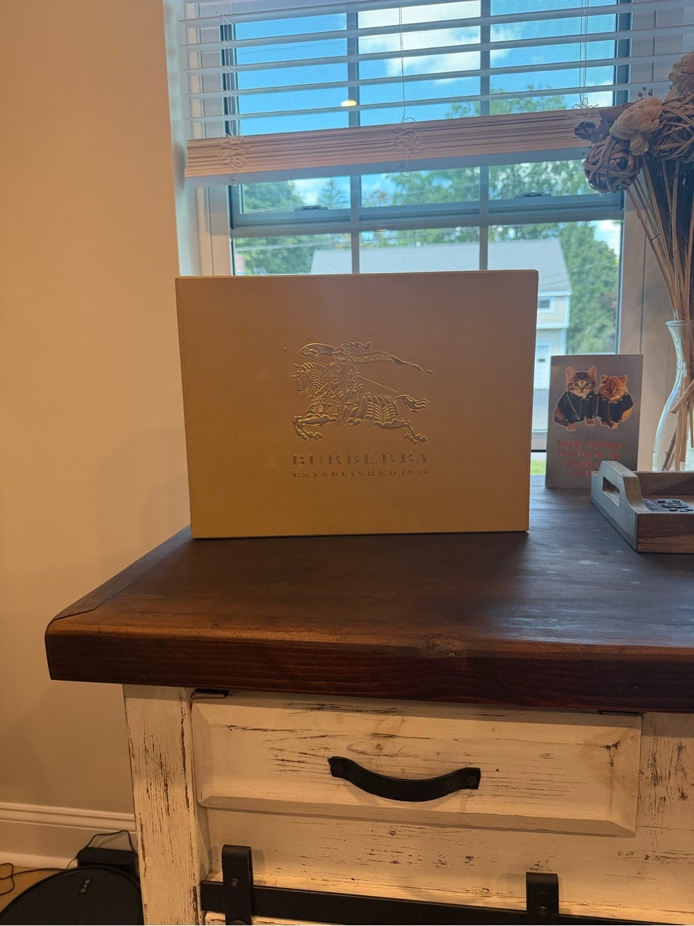 Burberry Beige Embossed Logo Presentation Box